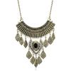 Vintage Leaf Pendant Necklace With Alloy Metal And Dazzling Embellishments For Artsy Women