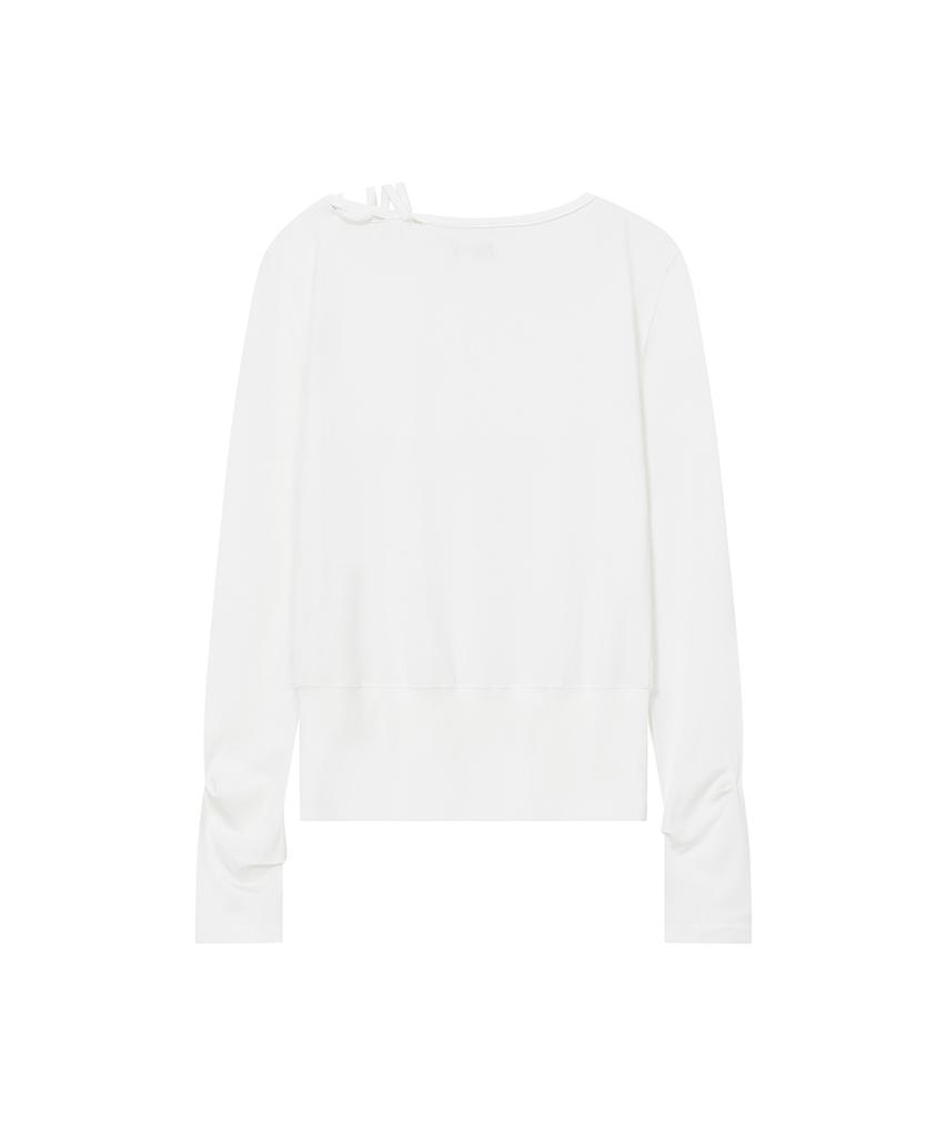 MISEKI SEOUL Boat Neck String Long Sleeve White