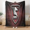 Salernitana 1919 Crest Design Flannel Blanket, Soft Polyester, Modern Design, All-Season for Camping, Travel, Gifts for Holidays or Birthdays