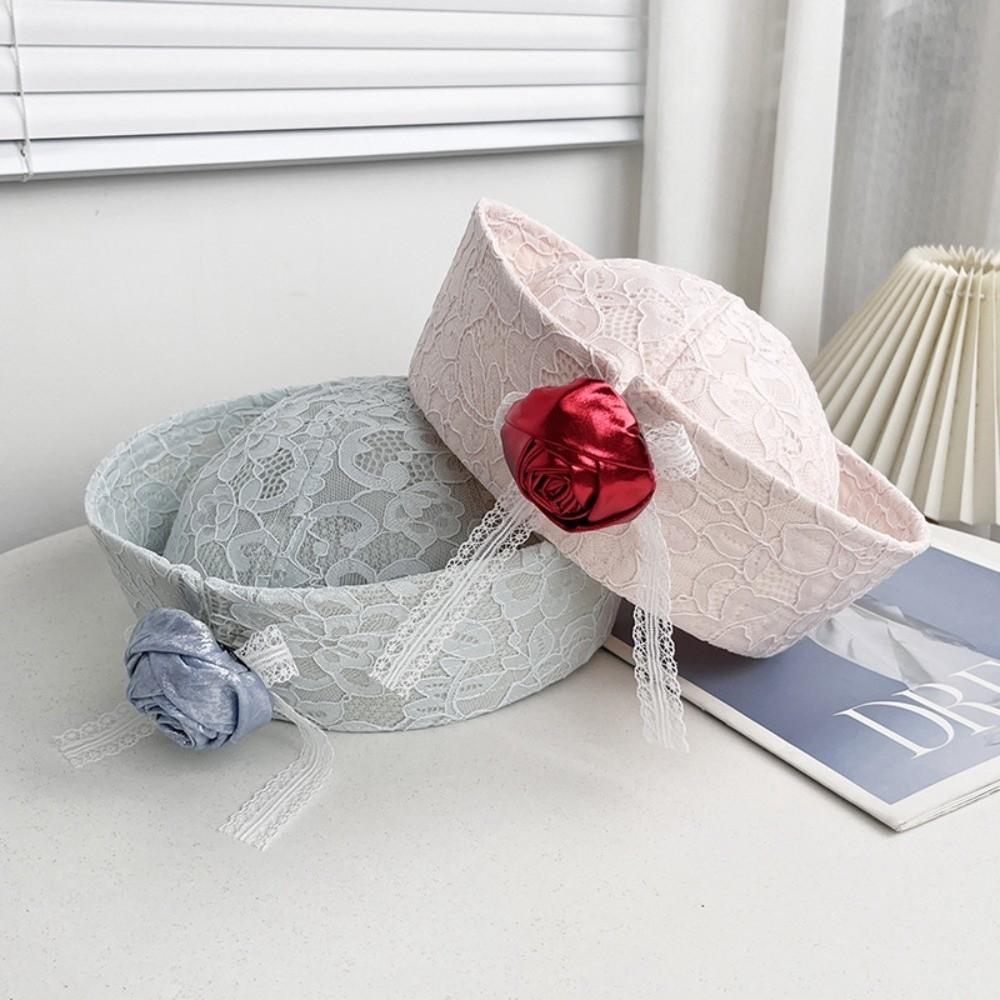 Breathable Lace Sailor Hat Cuffed Brim Beret Cap New Painter's Hat Harajuku Style