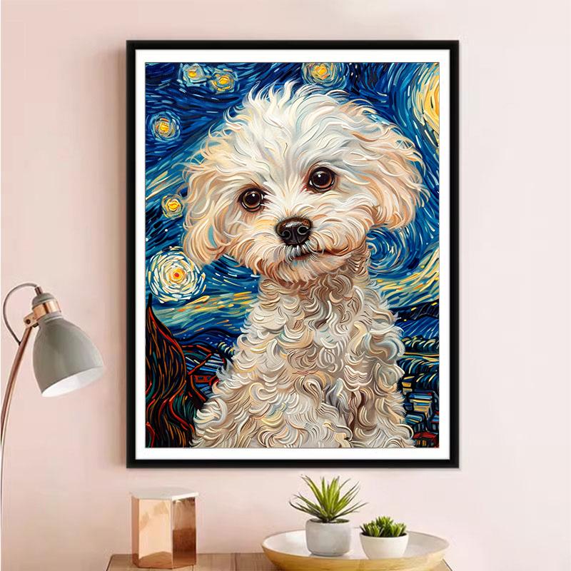 5d DIY Diamond Painting Cross Stitch Abstract Sky Dog Diamond Embroidery Mosaic Full Round Drill Home Decor Arts