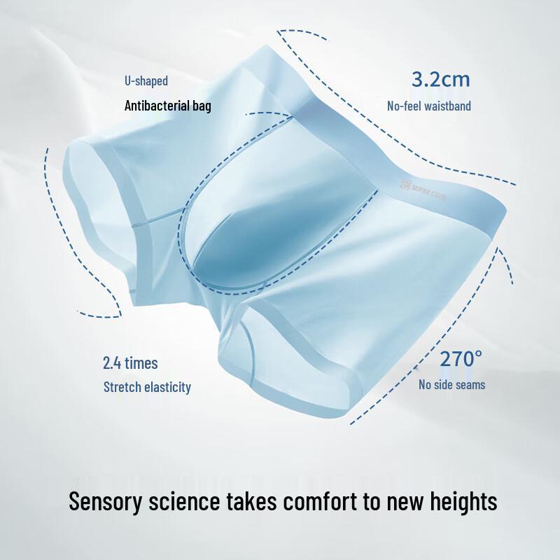 JOAE Men's Ice Silk Seamless Boxer Briefs 3-Pack