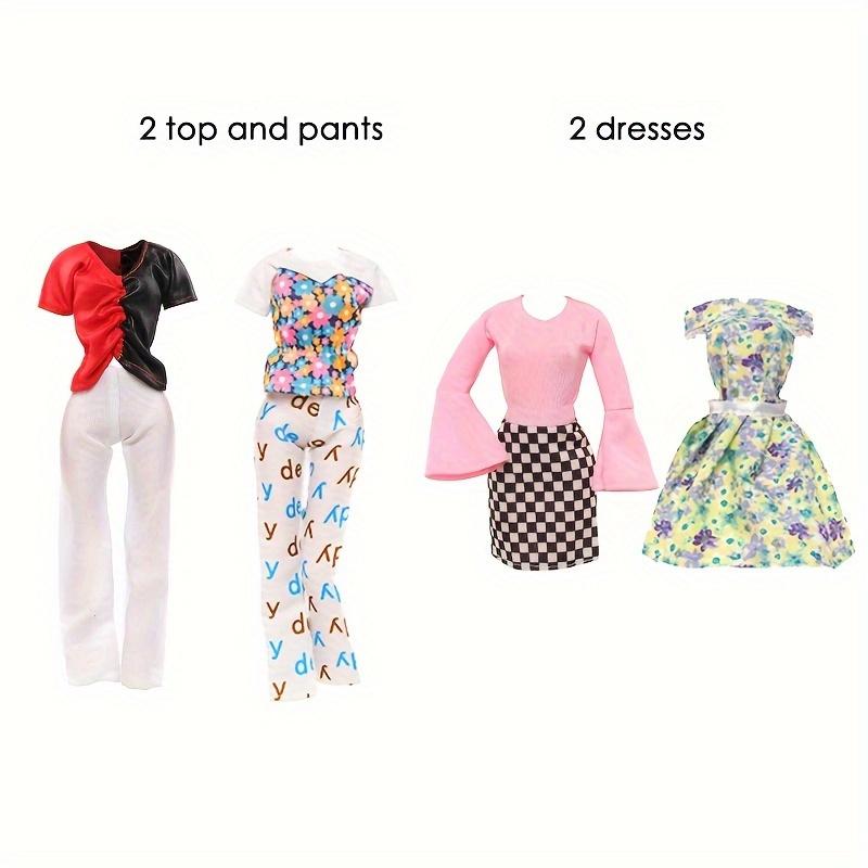 4Sets Fashion Fashionable Style Clothes designed for 11.5 In Girls Dolls 2Sets Top Plus Trousers 2Set Pretty Dresses Accessories DIY Playthings