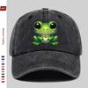 Pc Pcs Adjustable Frog Print Trucker Hat  Vintage Washed Baseball Cap with Buckle Closure Lightweight Suitable for Men  Wom