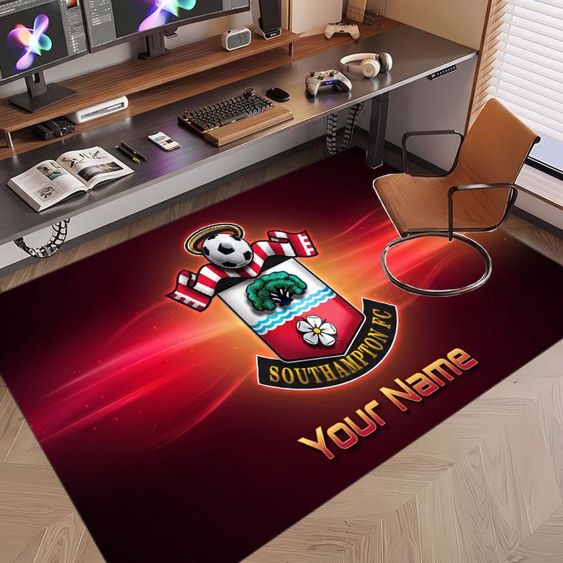 Custom Rug Southampton FC Pattern Print Name Text Soft Non‑Slip Floor Carpet for Home Indoor Decoration