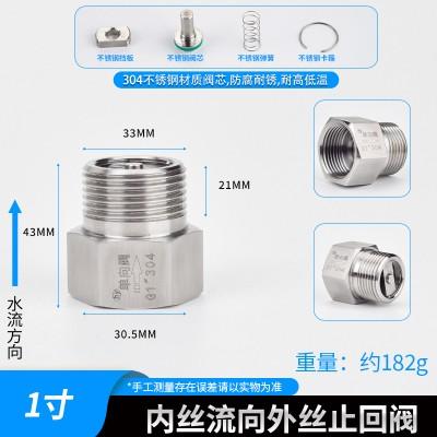 Válvula de retención unidireccional de acero inoxidable 304, rosca macho/hembra BSP de 3/4" y 1", para agua, gas, aceite, 240 grados Celsius, 3000 PSI