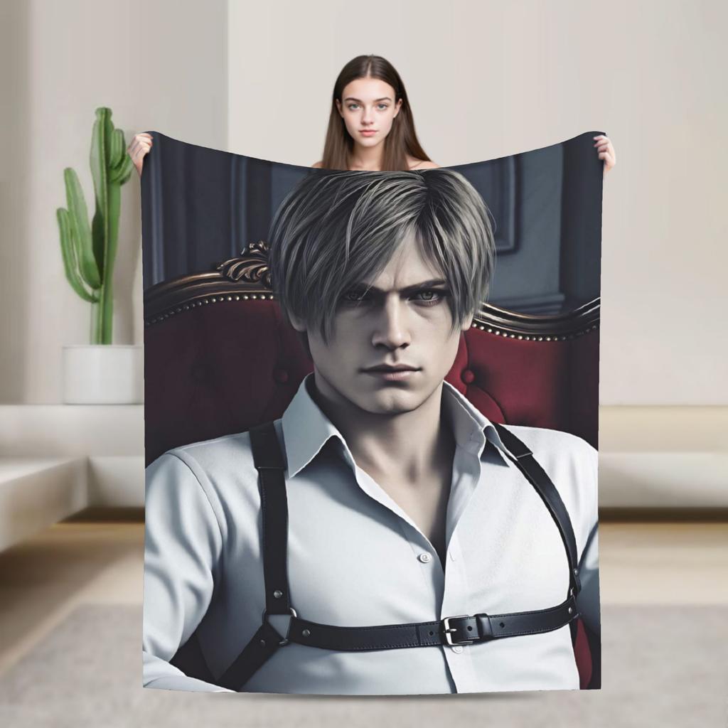 Leon Kennedy Cozy Blanket Trend Travel Throw Blanket Living Room Flannel Bedspread Sofa Bed Cover