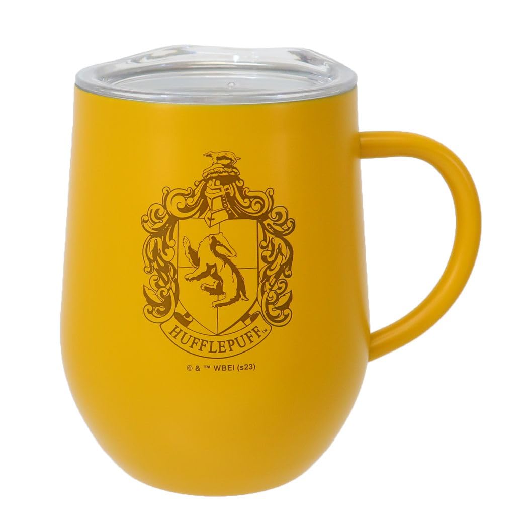 

Marimo Craft Harry Potter Hufflepuff Stainless Steel Mug with x Lid, 7.8 H11cm, MWW-075