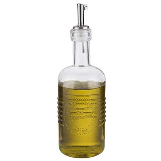 Bouteille Huile Et Vinaigre APS Old Fashioned 0.35L - Verre Avec Bec Inox Et Couvercle