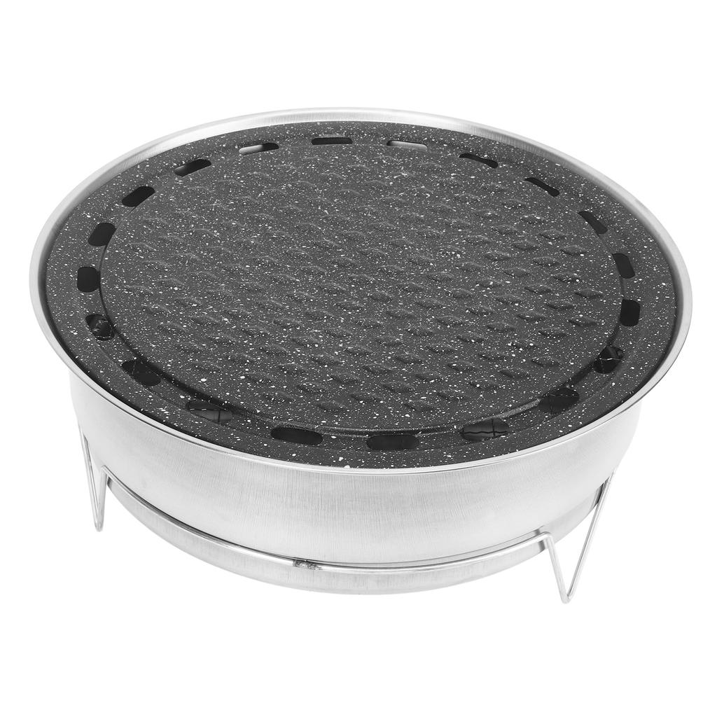 Charcoal Barbecue Grill Portable Multifunction BBQ Grill Stove with Stone Baking Pan for Outdoor