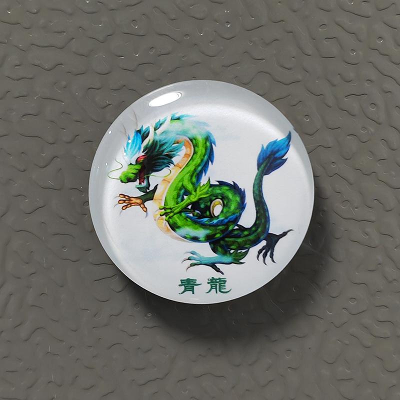 

Dia. 30 мм Древнекитайский Божественный Зверь Дракон Белый Тигр Сузаку Сюаньу Магнит на Холодильник Фэншуй Удача Домашнее Украшение Сувенир