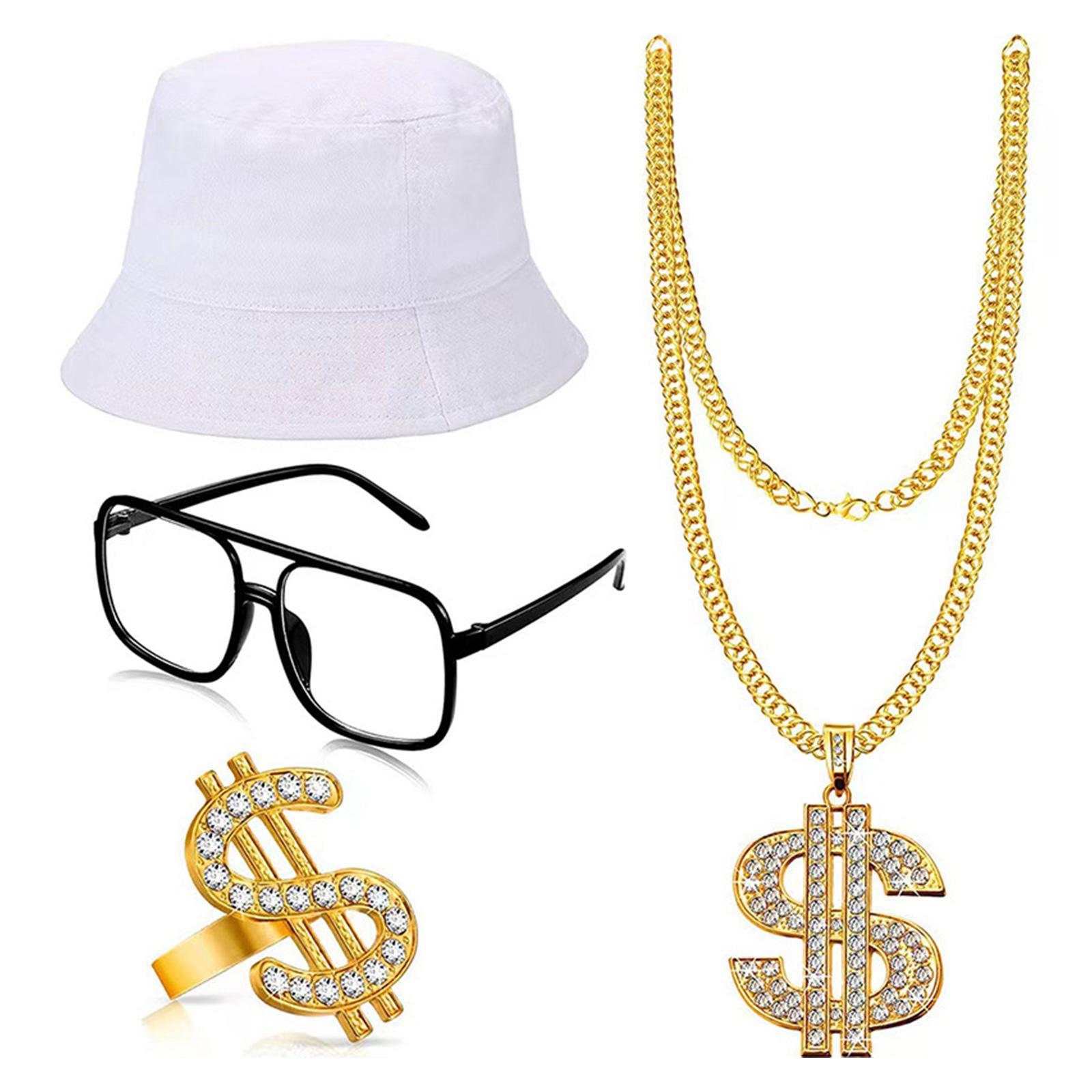 80s 90s Rapper Costume Accessories 80s 90s Rapper Costume Set Radio Necklace Hat 80s 90s Hip Hop Costume Set