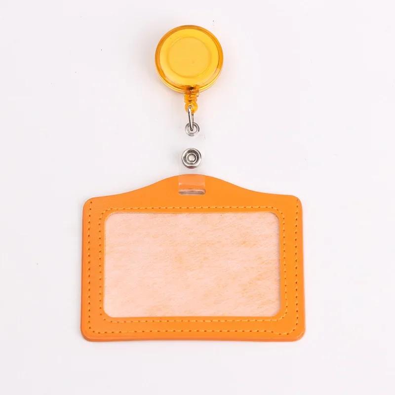 Women Man Bank Credit ID Card Holders Bus Identity Badge Protector Cover Bus Card Covers with Retractable Reel Office Supply