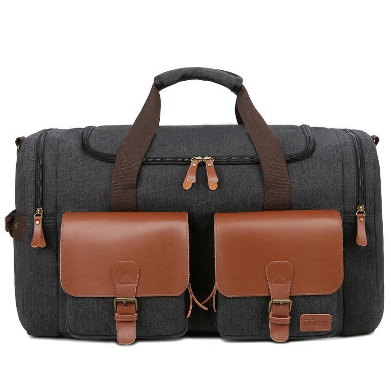 

LIDU Men s Retro Canvas Travel Duffle Bag 55L