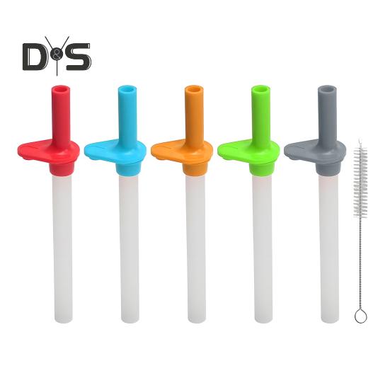 

5 шт. сменных трубочек для бутылки с водой Zak Designs Kelso объемом 15 унций, пищевые силиконовые трубочки, пылезащитные, без содержания бисфенола А, моющиеся трубочки для домашнего бара, кухни 5pcs