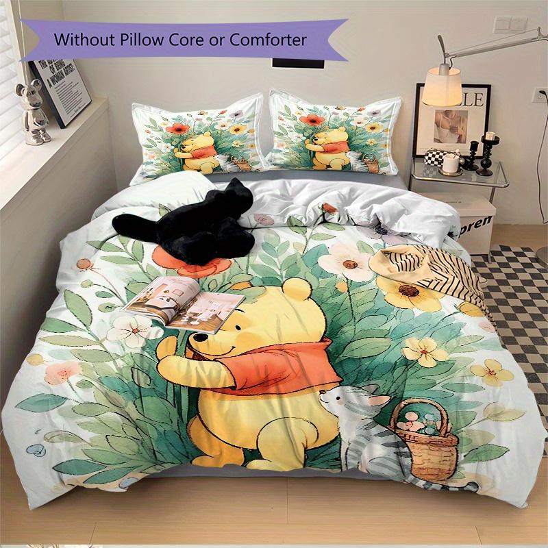 Set Biancheria da Letto Winnie the Pooh 3 Pezzi, Include 1 Copripiumino e 2 Federe, Senza Imbottitura, Morbido e Confortevole per Camera da Letto di Casa B099