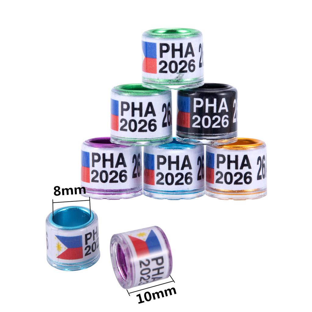 20 st 8 mm PHA 2025/2026 Duvfotsringar Aluminium Plast Fågel Papegoja Identifiering Fotring med Nummer Fågelbärande Tillbehör
