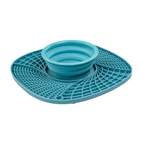 Slow Feeder Mat Collapsible Silicone Dog Food Bowl with Lick Mat Slow темно-зеленого