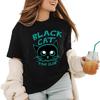 BlackCatFanClub-BlackCatFanClub-T-Shirt Classic-Premium-Heavyweight Crewneck T-Shirt, Sweatshirt Hoodie Tanktop for Women Black