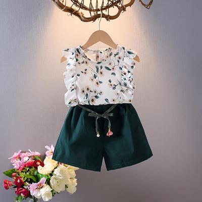 Doloko Floral Korean-Style Baby Girl Two-Piece Summer Outfit