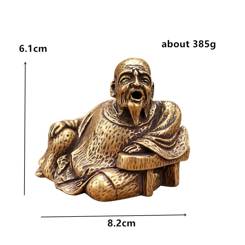 Čistá měď Starý muž Kadidelnice s protiproudým kouřem Miniaturní figurky Domácí dekorace Ozdoby Držák na vonné tyčinky Řemesla do čajovny s kouřem
