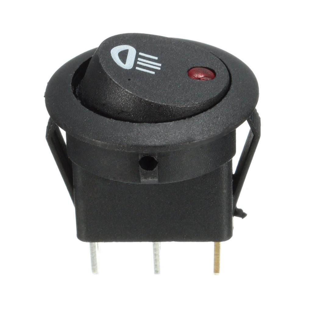 5x 12V 20A Car Boat Round Dot Red LED Fog Light Rocker Switch On/Off