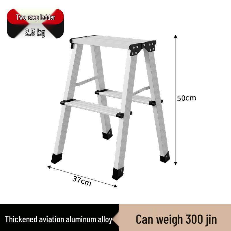 Lightweight Aluminum Folding A-frame Ladder: Widened, Multi-functional, Double-sided & Portable for Indoor Use