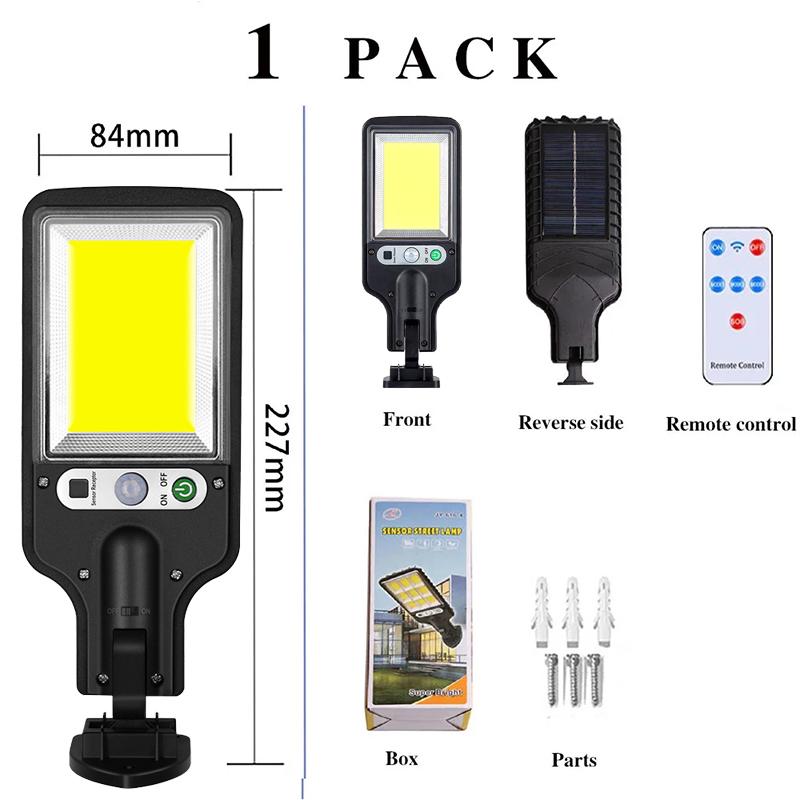

108 LED Solar Lights Outdoor With 3 Mode Waterproof Motion Sensor Security Lighting LED Wall Street Lamp for Garden Patio Path