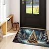Christmas Tree Flannel Door Mat Carpet,Decorative Print Non-Slip Rug for Kitchen Living Room Bedroom Laundry Bathroom Home Decor