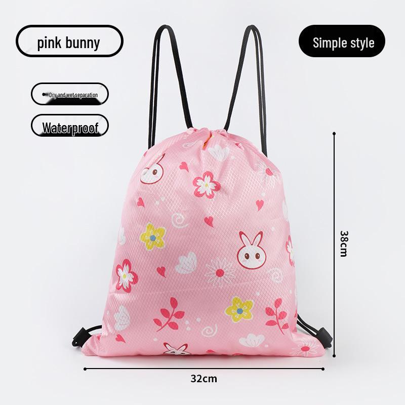 Kids' Waterproof Cartoon Backpack: Double-Layer, Wet & Dry Separation, Ideal for Swimming and School.