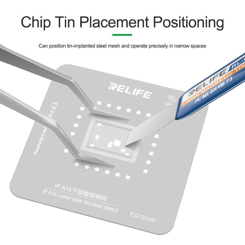 RELIFE ST-20 Precision Tweezers Curved Tips IC Chip Tin Placement Positioning for iPhone Samsung Mobile Phone Repair Tools