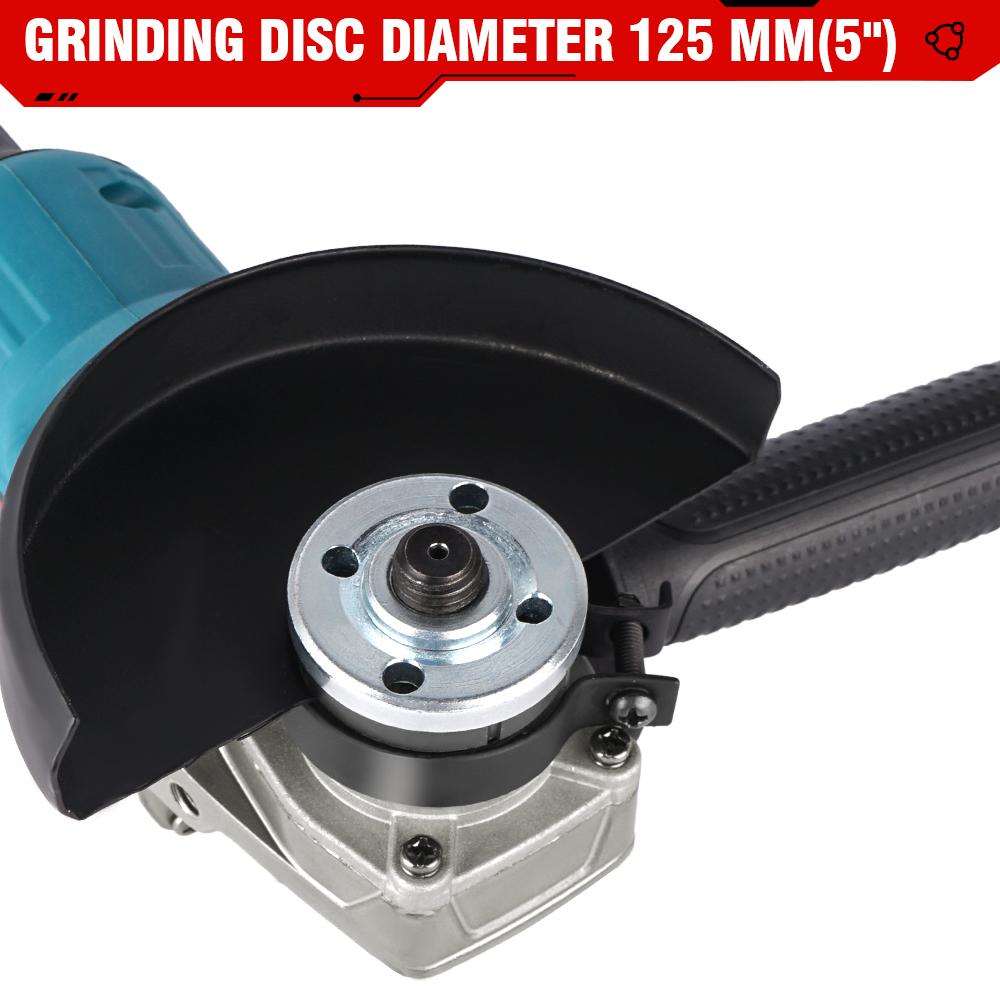 2000W 125mm bürstenloser Akku-Winkelschleifer, variable 6-Gang-Polier-Schneidemaschine, 588VF-Elektrowerkzeug für Makita 18V-Akku