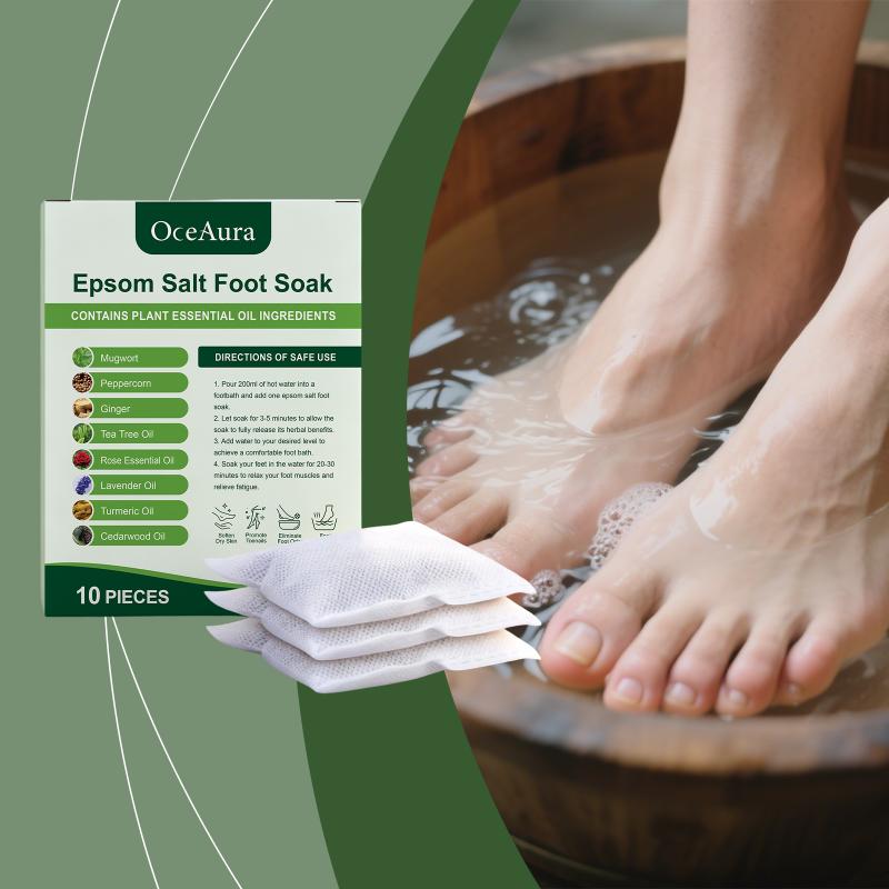 Oceaura Detox Foot Bath Bag Mugwort Foot Soak Pack Ginger Soaking Bag Detox Foot Bath Pedicure Spa For Foot Bath