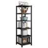Black 4-Tier Stainless Steel Kitchen Gap Storage Rack