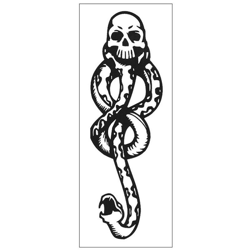 Tattoo sticker Black Devil Mark Death Snake Head Temporary Sticker Black Voldemort Waterproof Tattoo sticker