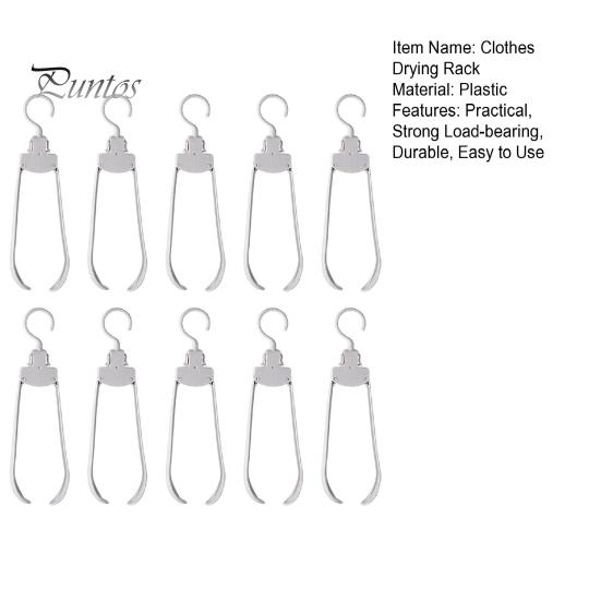 10Pcs Foldable Plastic Clothes Hangers Foldable Design Stable Durable Load-Bearing Design Not Easily Deformed Clothes Drying Racks