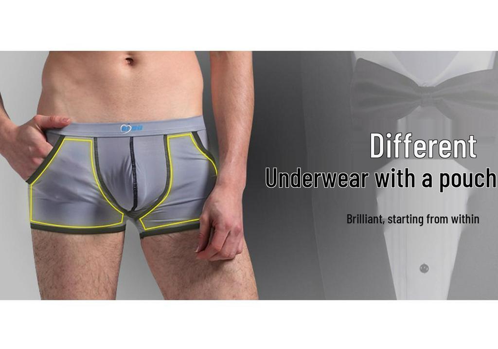 Genuine AIBC Summer Ice Silk Low Waist Breathable Men's Boxer Briefs 006PJ.
