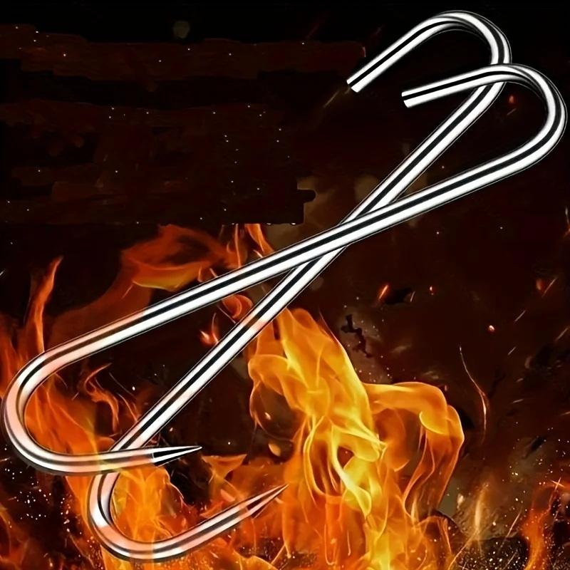 20pcs Heavy Duty S Shaped Butcher Hooks Sharp Tip Metal Hangers for Meat Sausages Hanging Home Grilling