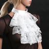Kvinner Menn Avtakbar Ruffled Blonde Jabot Vintage viktoriansk falsk krage Eksotisk Cosplay False Neck Choker Clubwear Steampunk krage