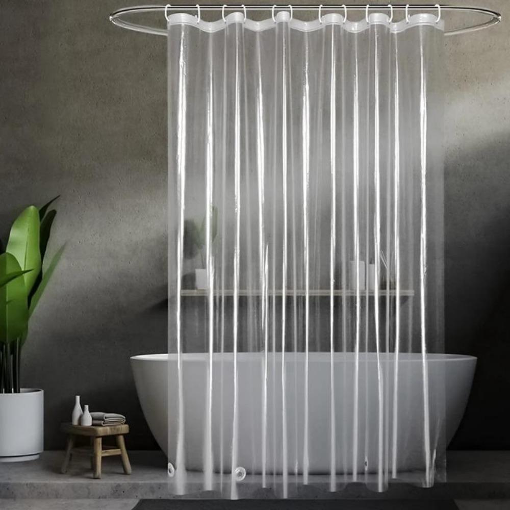 Shower Curtain Waterproof Plastic Clear Bath Curtains Bathroom Curtains Home Decoration with Hooks