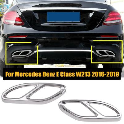 W213 Rear Exhaust Pipe Muffler Tip End Cover Trim Frame For Mercedes Benz E Class E200 2016 2017 2018  Car