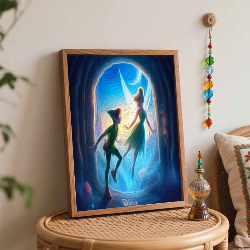 Disney DIY Oil Painting Kits Peter Pan Tinker Bell Hand Painting Home Decor Craft Gift Ideas Wall Art Canvas Picture Painting Sets