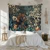 2D Flat Printed Enchanted Forest Leaves Floral Art Tapestry Peach Skin Wall Decor Bedroom Living Room Home Aesthetic Backdrop
