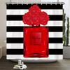 Ladies Perfume Flower Print Shower Curtain Fashion Bathroom Curtains Fashion Girly Women Polyester Bath Curtain Decor With Hooks
