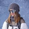 Winter outdoor warm hat scarf two-piece set fleece ear protector pullover hat women's cold-proof knitted wool hat