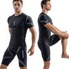 2 Teile/satz Oansatz Kurzarm Mid-rise Männer Badeanzug Druck Slim Fit T-shirt Schwimmen Lkw Set Bademode