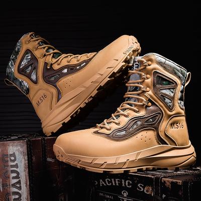 Stivali Tattici da Uomo Desert Alti Stile Retro Stivali da Moto Scarpe Outdoor da Escursionismo e Campeggio Comodi Stivaletti alla Caviglia Taglie 39-46