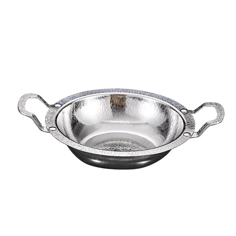 ZISIZ Snowflake Pattern Hammered Stainless Steel Hot Pot