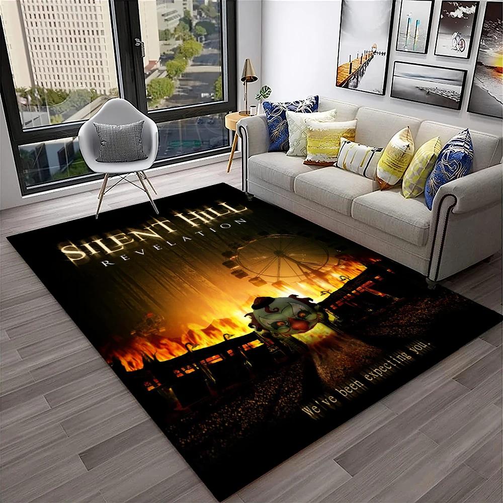 3D Silent Hill Horror Movie Game Carpet Rug for Home Living Room Bedroom Sofa Playroom Doormat Decor,Area Rug Non-slip Floor Mat
