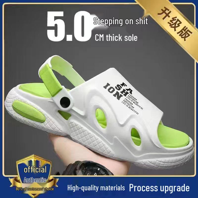 Men's Non-Slip Odorless Back-Strap Thick-Soled Slippers - Beach Sandals for Summer Outdoor Wear